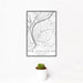 12x18 New Kensington Pennsylvania Map Print Portrait Orientation in Classic Style With Small Cactus Plant in White Planter