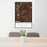 24x36 New Kensington Pennsylvania Map Print Portrait Orientation in Ember Style Behind 2 Chairs Table and Potted Plant