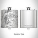 Rendered View of New Kensington Pennsylvania Map Engraving on 6oz Stainless Steel Flask