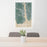 24x36 New London Connecticut Map Print Portrait Orientation in Afternoon Style Behind 2 Chairs Table and Potted Plant