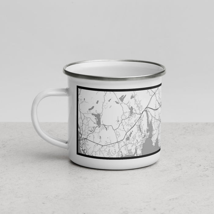 Left View Custom New London Connecticut Map Enamel Mug in Classic