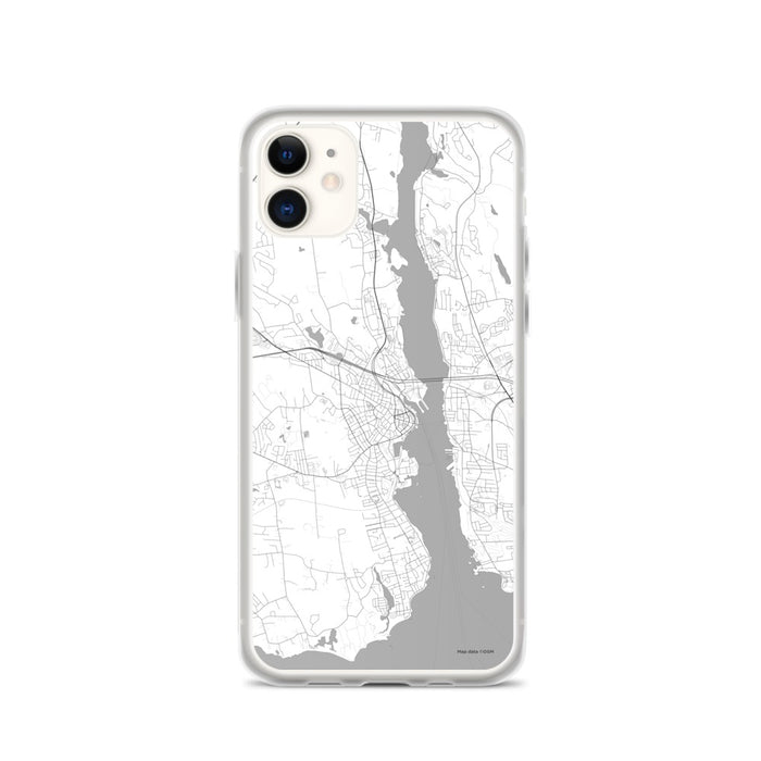 Custom iPhone 11 New London Connecticut Map Phone Case in Classic
