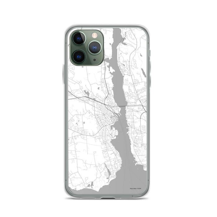 Custom iPhone 11 Pro New London Connecticut Map Phone Case in Classic