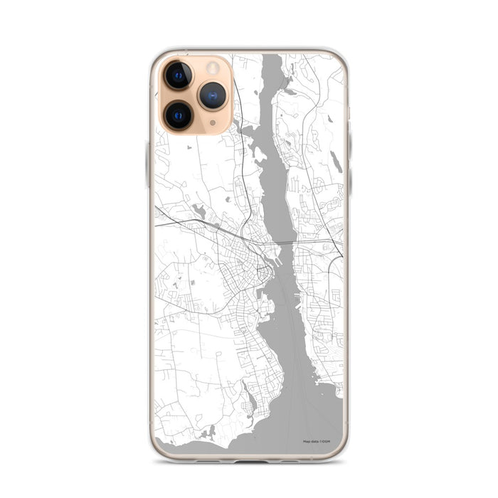 Custom iPhone 11 Pro Max New London Connecticut Map Phone Case in Classic