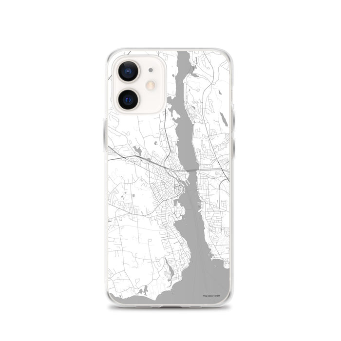 Custom iPhone 12 New London Connecticut Map Phone Case in Classic