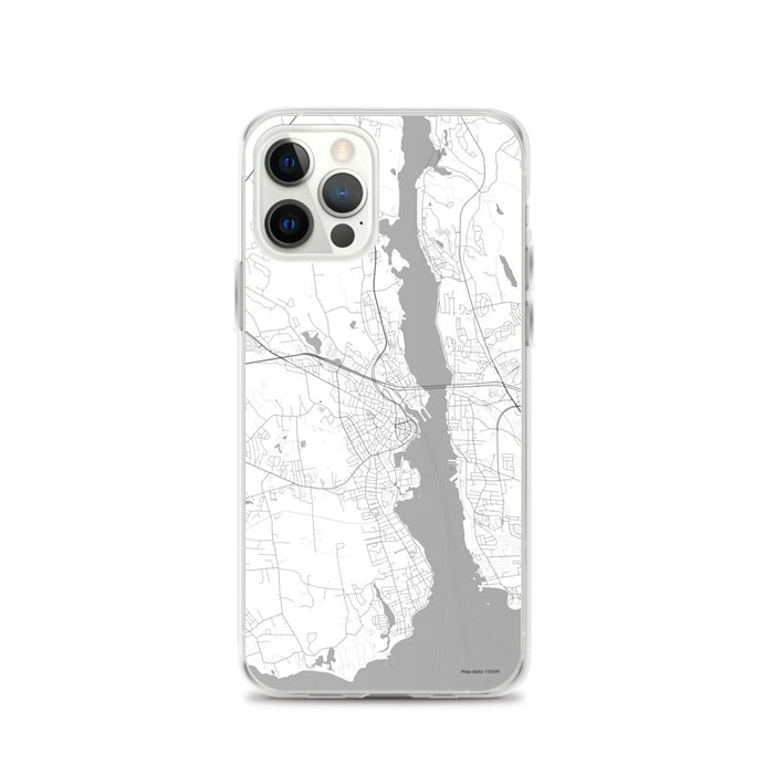 Custom iPhone 12 Pro New London Connecticut Map Phone Case in Classic