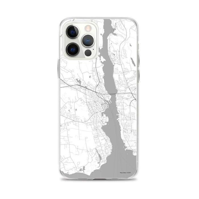 Custom iPhone 12 Pro Max New London Connecticut Map Phone Case in Classic