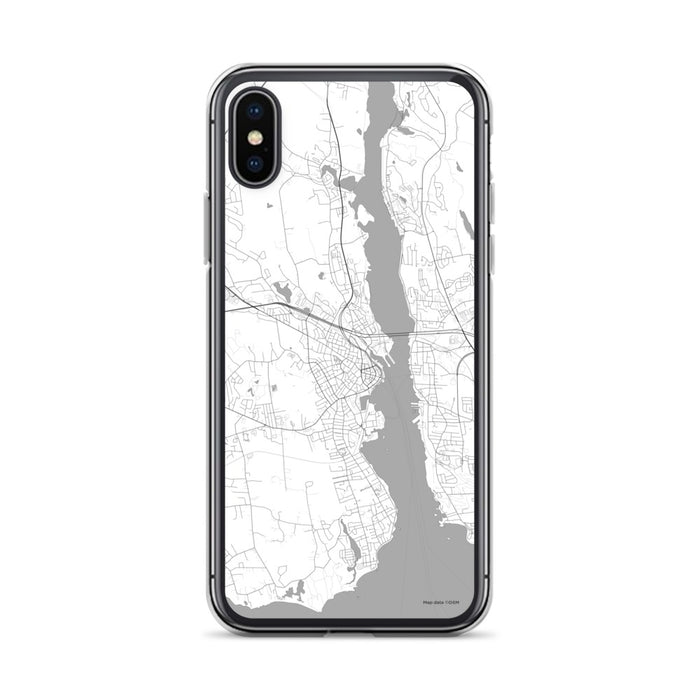 Custom iPhone X/XS New London Connecticut Map Phone Case in Classic