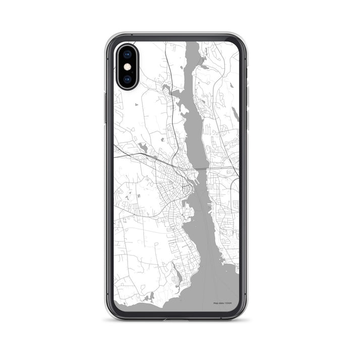 Custom iPhone XS Max New London Connecticut Map Phone Case in Classic