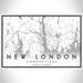 New London Connecticut Map Print Landscape Orientation in Classic Style With Shaded Background