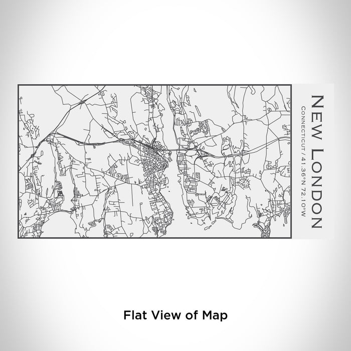 Rendered View of New London Connecticut Map Engraving on 17oz Stainless Steel Insulated Cola Bottle in White