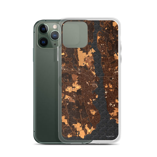 Custom New London Connecticut Map Phone Case in Ember