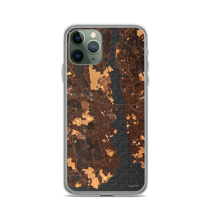 Custom iPhone 11 Pro New London Connecticut Map Phone Case in Ember