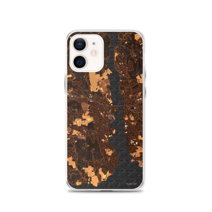 Custom iPhone 12 New London Connecticut Map Phone Case in Ember
