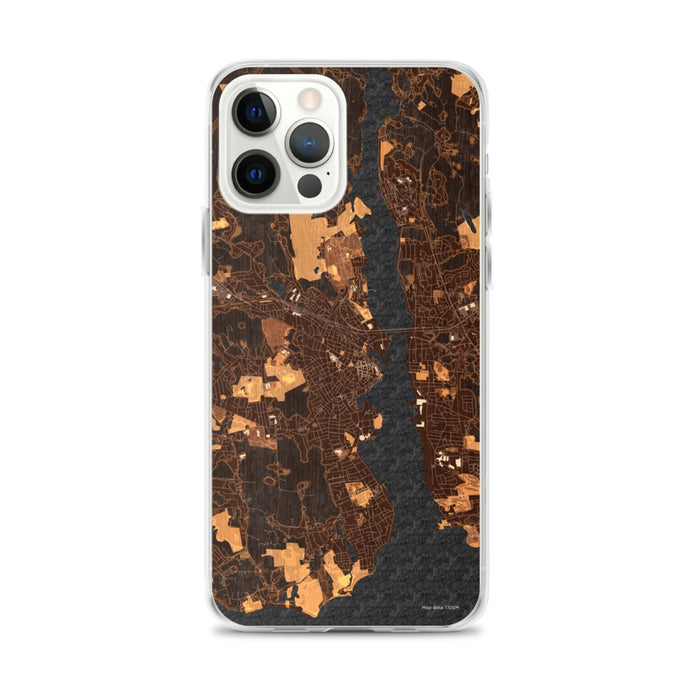 Custom iPhone 12 Pro Max New London Connecticut Map Phone Case in Ember