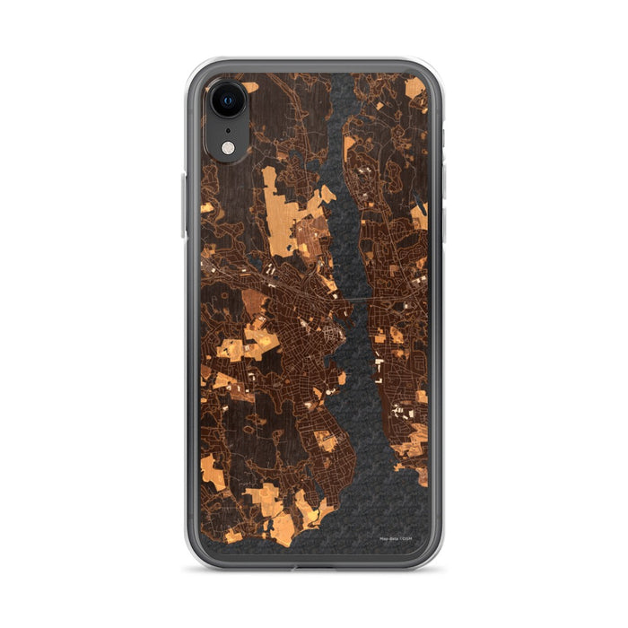 Custom iPhone XR New London Connecticut Map Phone Case in Ember