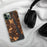 Custom New London Connecticut Map Phone Case in Ember on Table with Black Headphones