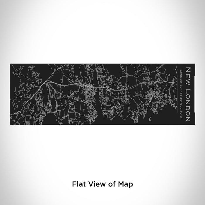 Rendered View of New London Connecticut Map Engraving on 10oz Stainless Steel Insulated Cup with Sliding Lid in Black