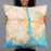 Person holding 22x22 Custom New London Connecticut Map Throw Pillow in Watercolor