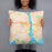 Person holding 18x18 Custom New London Connecticut Map Throw Pillow in Watercolor