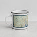 Left View Custom New London Connecticut Map Enamel Mug in Woodblock