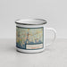 Right View Custom New London Connecticut Map Enamel Mug in Woodblock