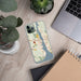 Custom New London Connecticut Map Phone Case in Woodblock on Table with Laptop and Plant