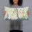 Person holding 20x12 Custom New London Connecticut Map Throw Pillow in Woodblock