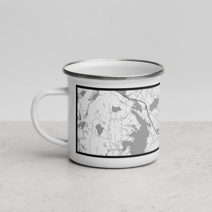 Left View Custom New London New Hampshire Map Enamel Mug in Classic