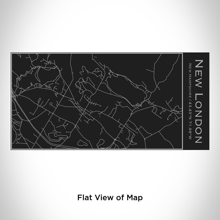 Rendered View of New London New Hampshire Map Engraving on 17oz Stainless Steel Insulated Cola Bottle in Black