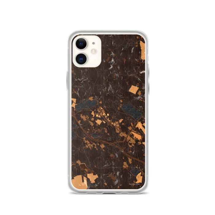 Custom iPhone 11 New London New Hampshire Map Phone Case in Ember