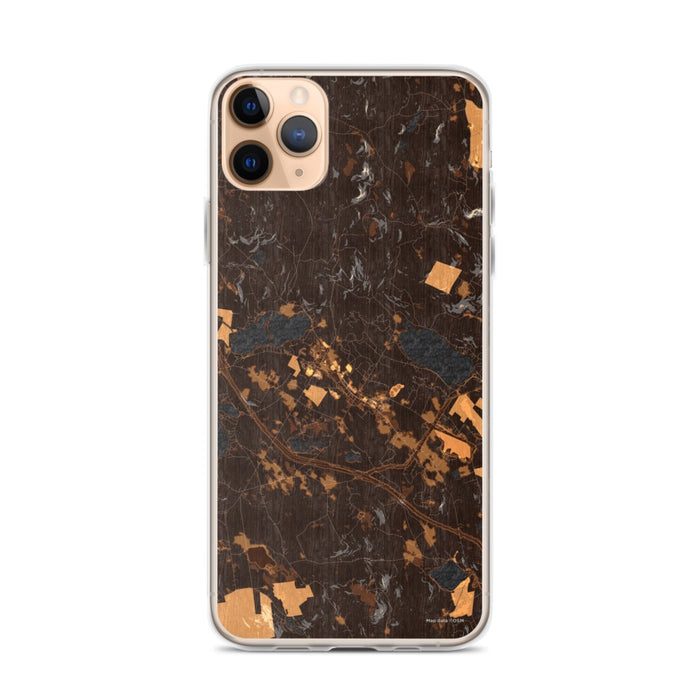 Custom iPhone 11 Pro Max New London New Hampshire Map Phone Case in Ember
