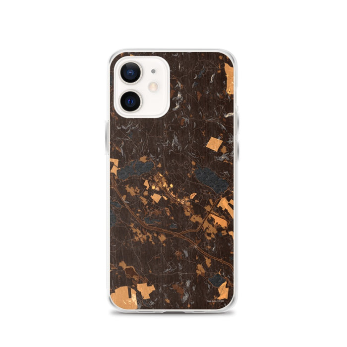 Custom iPhone 12 New London New Hampshire Map Phone Case in Ember