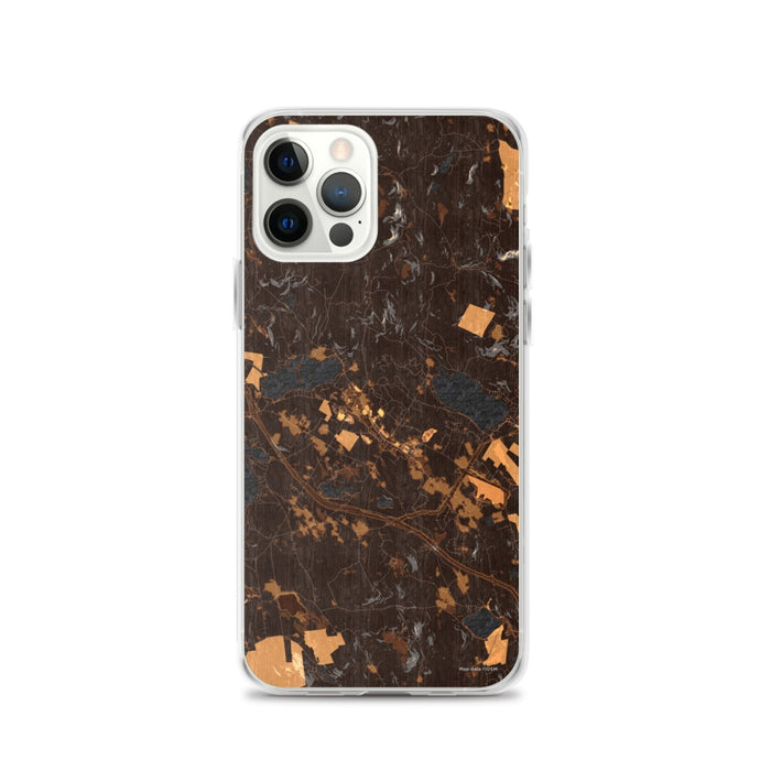 Custom iPhone 12 Pro New London New Hampshire Map Phone Case in Ember
