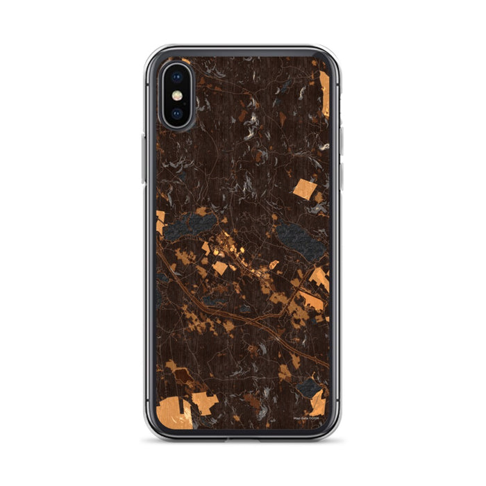 Custom iPhone X/XS New London New Hampshire Map Phone Case in Ember