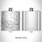 Rendered View of New London New Hampshire Map Engraving on 6oz Stainless Steel Flask