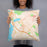 Person holding 18x18 Custom New London New Hampshire Map Throw Pillow in Watercolor
