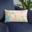 Custom New London New Hampshire Map Throw Pillow in Watercolor on Blue Colored Chair