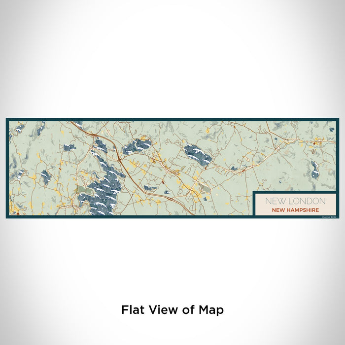 Flat View of Map Custom New London New Hampshire Map Enamel Mug in Woodblock