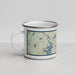 Left View Custom New London New Hampshire Map Enamel Mug in Woodblock
