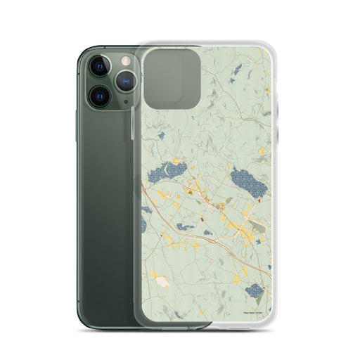 Custom New London New Hampshire Map Phone Case in Woodblock