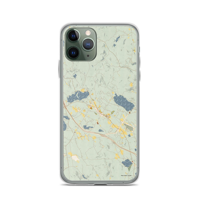Custom iPhone 11 Pro New London New Hampshire Map Phone Case in Woodblock