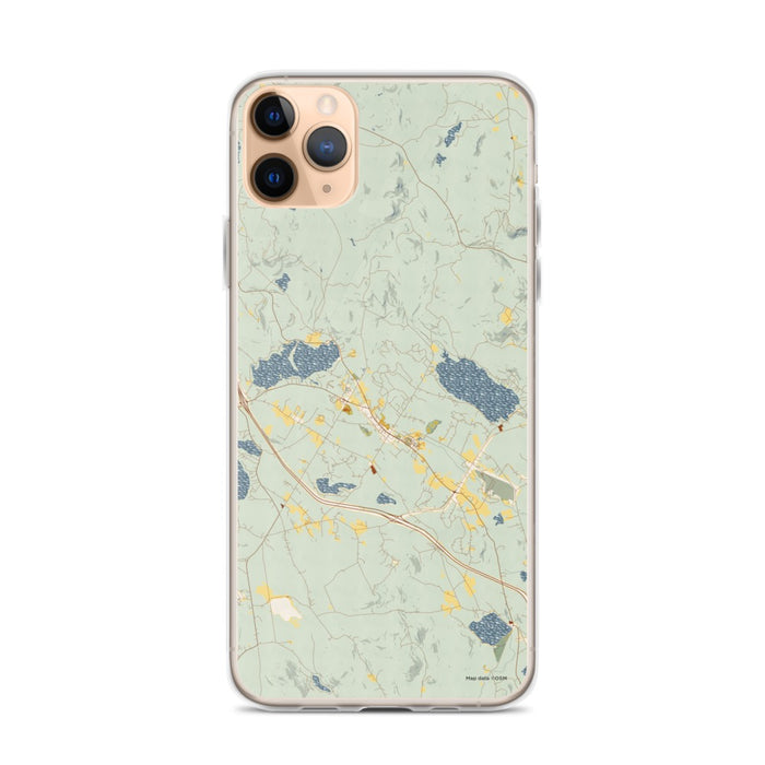 Custom iPhone 11 Pro Max New London New Hampshire Map Phone Case in Woodblock