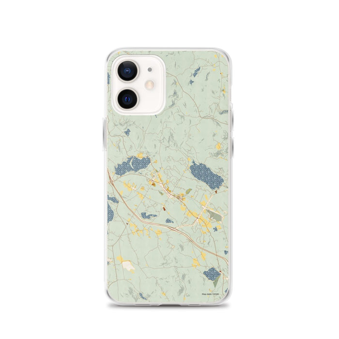 Custom iPhone 12 New London New Hampshire Map Phone Case in Woodblock