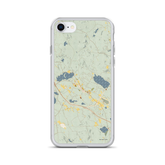 Custom iPhone SE New London New Hampshire Map Phone Case in Woodblock