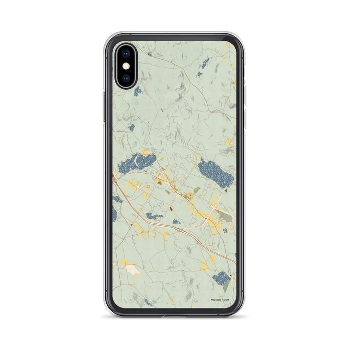 Custom iPhone XS Max New London New Hampshire Map Phone Case in Woodblock