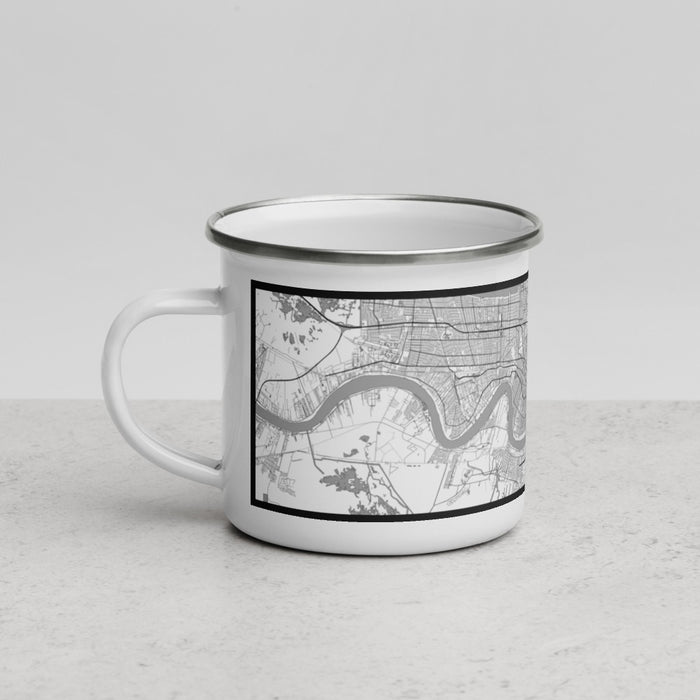Left View Custom New Orleans Louisiana Map Enamel Mug in Classic