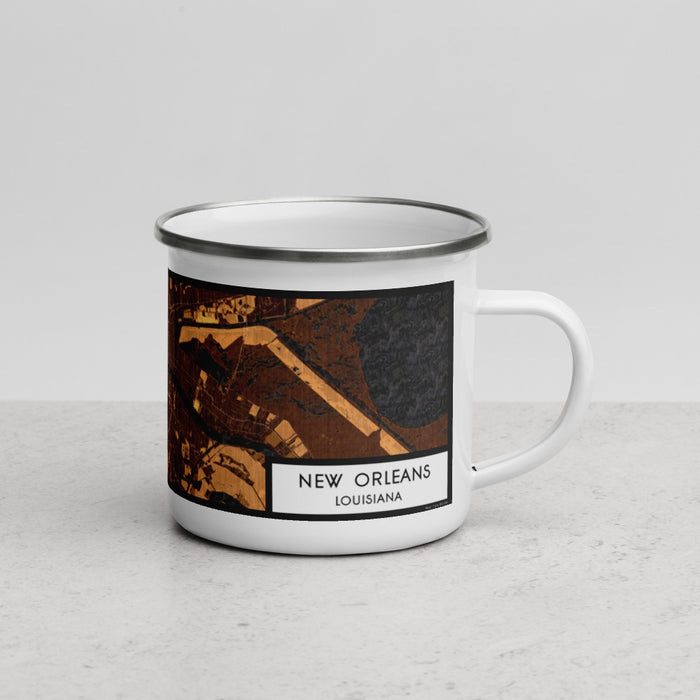 Right View Custom New Orleans Louisiana Map Enamel Mug in Ember