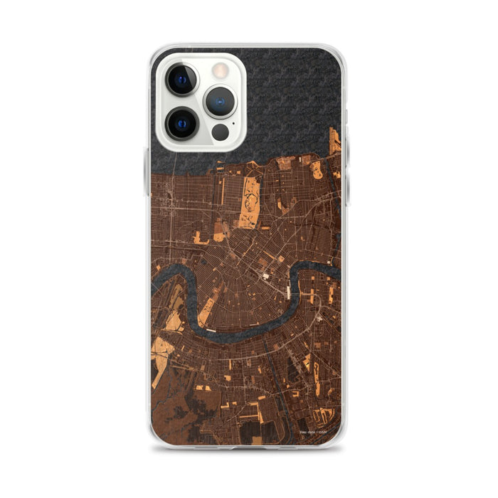 Custom New Orleans Louisiana Map iPhone 12 Pro Max Phone Case in Ember