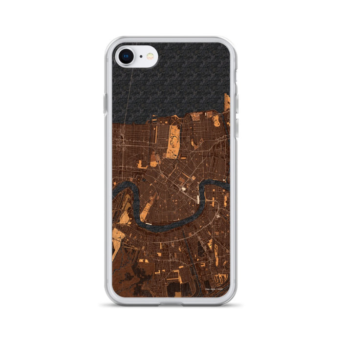 Custom New Orleans Louisiana Map iPhone SE Phone Case in Ember